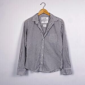 Frank & Eileen Barry Tailored Button-Up Shirt in Black/White Check Print Small